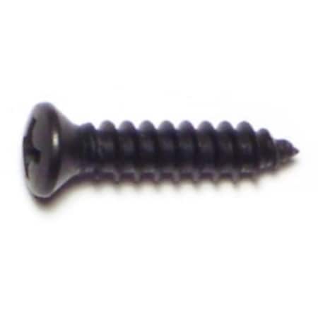 Midwest Fastener Sheet Metal Screw, #8 x 3/4 in, Black Steel Oval Head Phillips Drive, 25 PK 72205